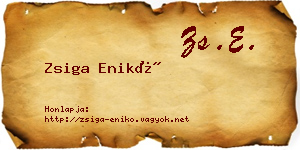 Zsiga Enikő névjegykártya